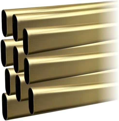 36" Satin Brass Oval Closet Rod | Heavy Duty Wardrobe Clothes Pole | 10 Pack by Desunia