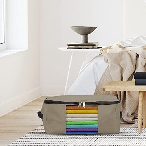 Covers & All Storage Bags, 90 litres Large size Space Saver bags Heavy Duty Storage Organizer Multipurpose, 12 Oz Waterproof UV-Resistant & Tear-Proof (Pack of 10, Beige) - Image 5