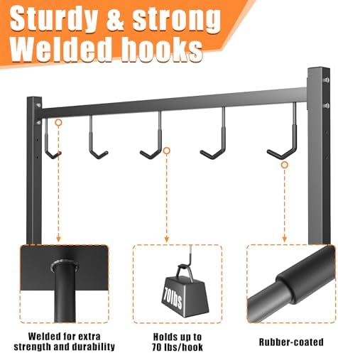 TORACK Freestanding Hanging Bike Stand, 5 Bikes Vertical Bike Storage - Image 5