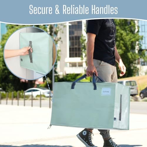 VENO 8 Pack Extra Large Heavy Duty Moving Bags with Wide Opening & Reinforced Handles, Reusable Storage Tote Bags with Strong Zippers for Clothes, College Dorm Essentials & Moving Supplies - Image 5