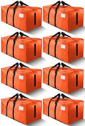 HOMESURE8 Pack 40 Gal Large Strong Moving Bags with Zippers & Carrying Handles - Water-Resistant - Heavy Duty Storage Tote for Space Saving, Fold Flat, Alternative to Moving Box (Orange) by HOMESURE