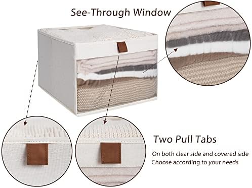 StorageWorks Closet Storage Bins with Clear Window 3 pack, Storage Baskets for Organizing, Foldable Storage Baskets for Shelves 3 pack - Image 4