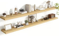Acovy 72 Inch Floating Shelves, 8 Inch Deep Floating Shelves for Wall, Hanging Shelf with Invisible Brackets, Deep Shelves for Bathroom, Bedroom, Living Room, Oak, Set of 2 by Acovy