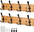 GlazieVault Wooden Coat Hooks for Wall - Bamboo Wood Coat Rack(2 Pack) - Heavy Duty Coat Hooks Wall Mounted - Wall Hooks and Clothes Hooks by GlazieVault
