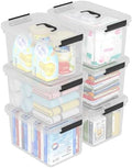 18 Quart Plastic Latch Bins, Clear Storage Boxes with Lids, 6 Packs by Xeabia