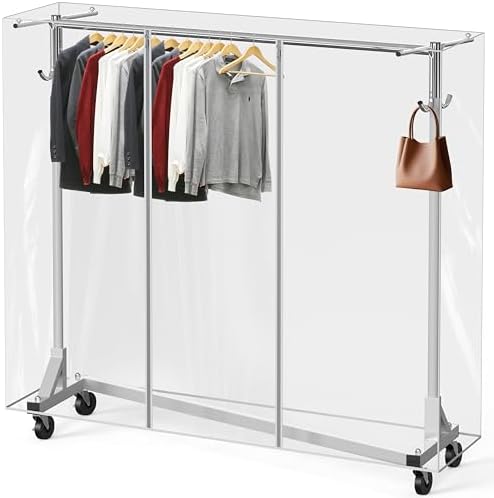 Simple Houseware Industrial Grade Z-Base Garment Rack w/Cover Tube Bracket by SimpleHouseware