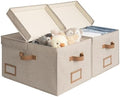 StorageWorks Large Decorative Storage Boxes with Lids, Light Brown by StorageWorks