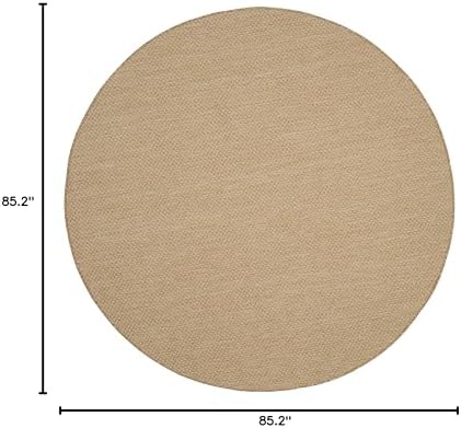 SAFAVIEH Courtyard Collection 7'1" Round Natural/Cream CY8521 Indoor/ Outside Waterproof Easy cleansingPatio Backyard Mudroom Area Mat - Image 2
