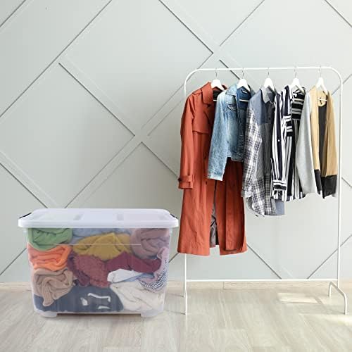 70 Quart Plastic Storage Bins with Wheels, Clear Large Plastic Boxes with Lids, 4 Packs - Image 7