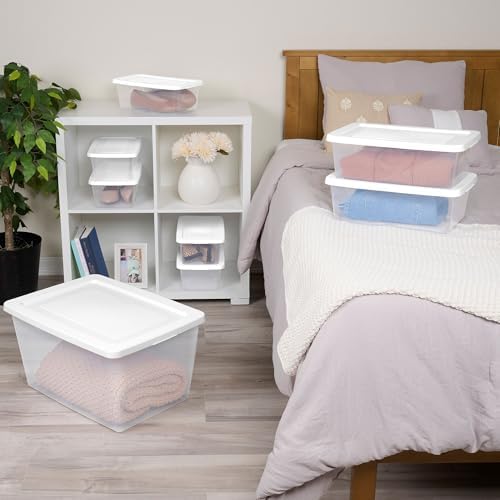 Sterilite Clear Storage Box Stackable Tote, 58 Quart, 32-Pack - Image 4