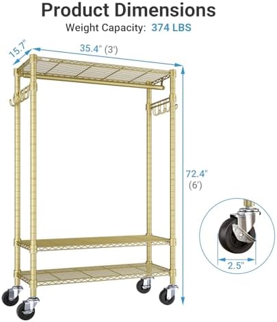 VIPEK R3 Portable Closet for Hanging Clothes Rolling Clothes Rack - Image 5