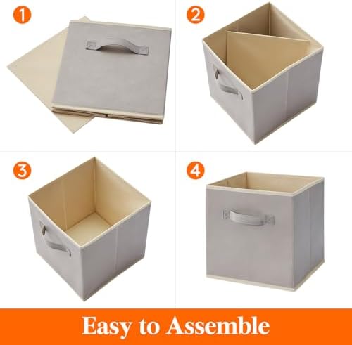 Lifewit Storage Cubes, 11 Inch Organizer Bins, 18L Light Gray, 16 Packs - Image 4