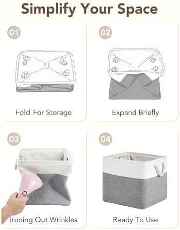 13x15x13 Inch Large Storage Bins with Cotton Rope Handles 6-Pack - Image 6