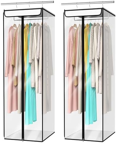 Univivi Garment Bags for Hanging Clothes, Cloth Bag 54 In, 2 PCS, Clear by Univivi