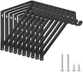 10 Pack Heavy Duty Closet Shelf & Rod Brackets, Wall Mounted Closet Shelf Brackets, 11 x 9.45 Inch Closet Shelf Brackets with Rod Support, Black by KOVOSCH