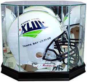 Octagon Football Helmet Display Case with Sport Moulding (Black with 99% UV Glass) by Unknown