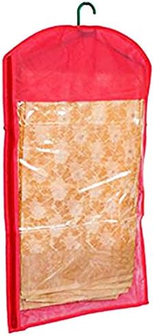 Kuber Industries 12 Pieces Non Woven Hanging Saree Cover Wardrobe Organiser with Hanger (Red) - Ctktc30949 - Image 3
