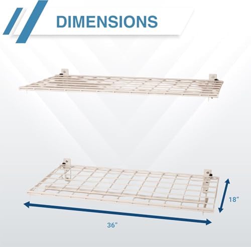 HyLoft 2-Pack Heavy Duty Steel Wall Garage Shelving, 36 in. x 18 in. Adjustable, Includes Hanging Rod, Max Shelf Load 200 Pounds, Item 777, White Powder Coated Finish - Image 3