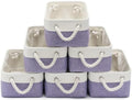 11.8x7.9x5.2 Inch Fabric Small Storage Bins with Handles 6 Pack by VQRTEXAStorageBasket