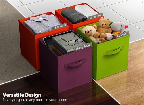 Sorbus 6-Pack Fabric Storage Cubes (13 Inch, Multi - Purple Green Orange) - Image 5