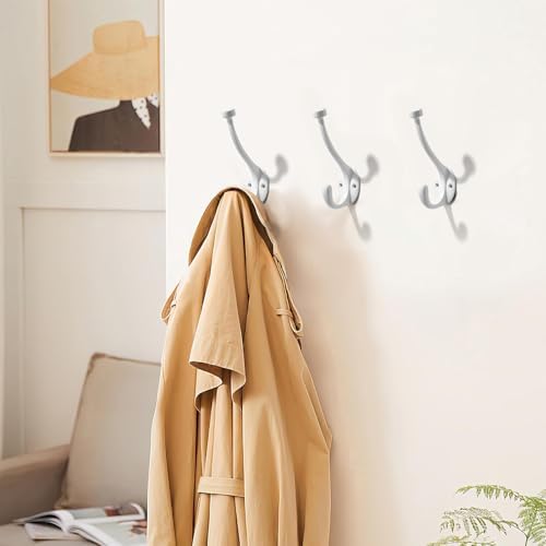 khtumeware The 10 Pack 5-1/2 inch White Coat Hook zinc Alloy mudroom Hooks is Suitable for bathrooms, Behind Doors, bedrooms, and is a Towel Robe Hooks for Both Household and Commercial use - Image 4