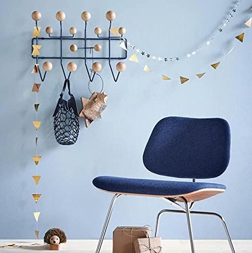 SHISEDECO Classic Mid Century Hang it All Coat Rack Modern Wall Mounted Hooks with Painted Solid Wooden Balls(Multi Colors Available) (Black Frame Natural) - Image 6
