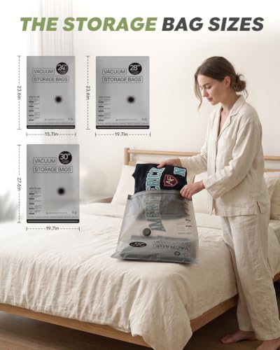 Vacuum Storage Bags with Rechargeable Pump for Travel, 12 Combo Set - Image 6