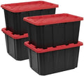 CX Xtra Tall Heavy Duty Black 27-Gallon Stackable Plastic Storage Bins, 4pk by BLACKYELLOW