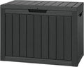 NUNU LAB 45 Gal Deck Box, Outdoor Storage Box Waterproof Lockable,Black by NUNULAB