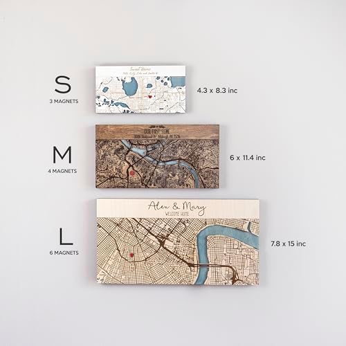 Personalized Wooden Map Key Holder for Wall, Magnetic Key Organizer - Image 4