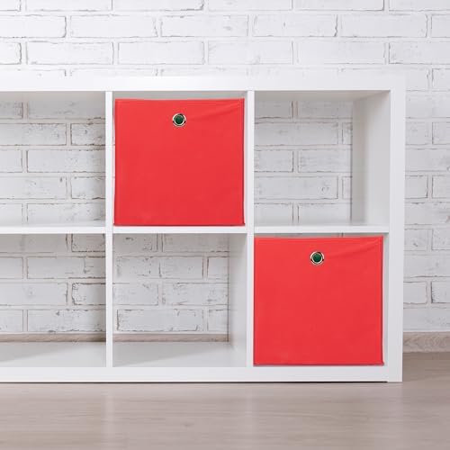 Relaxdays Storage Box Set of 4, Foldable Shelf Baskets, HBD: 30x30x30 cm - Image 2
