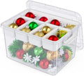 40Qt Plastic Storage Bin with Lid, Clear Latching Organizers Box with Removable Tray, Large Portable Storage Container, for Holiday Ornaments, Home Organization, 1Pack by HOMETUK