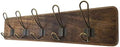 Coat Rack Wall Mount, Reclaimed Wood Board 24 Inch, 5 Bronze Hooks, Natural by Wrightmart