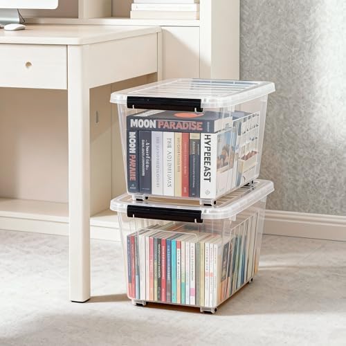 Citylife 54 Quart Large Clear Plastic Storage Bins with Lids 4-Pack - Image 6