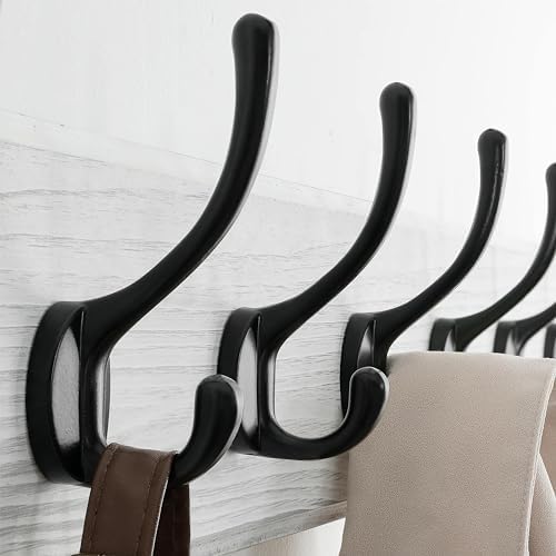 SKOLOO Rustic Coat Rack Wall Mount, 5 Hooks, 17 Inch, Solid Wood, White - Image 4