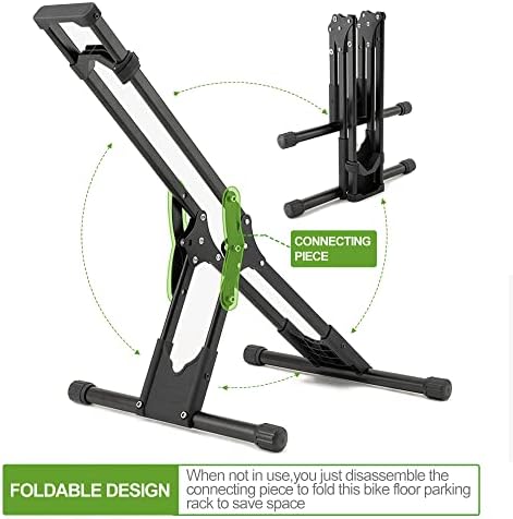 RELIANCER 3 Adjustable Bike Storage Stand,Bicycle Floor Parking Rack,Steady Bike Wheel Holder Fit All Mountain & Road Bikes,Indoor Outdoor Cycling Storage Organizer,Apartment Garage Cycle Tires Holder - Image 4
