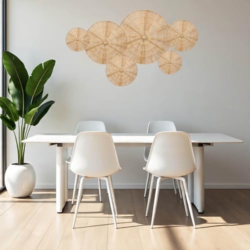 Laquedecraft Plates Wall Decor Set of 6, Natural Handwoven Wicker - Image 6