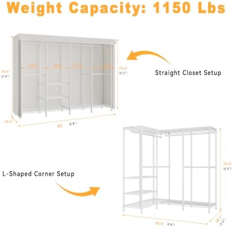 ULIFHOME H41C Clothes Rack with Cover, Covered Clothing Rack Heavy Duty - Image 4