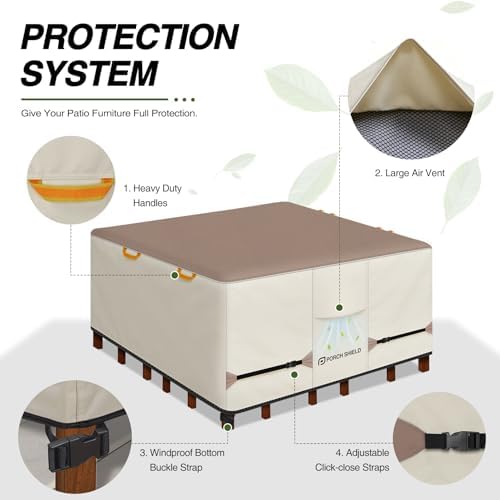 Porch Shield Waterproof Square Patio Table Cover 96 x 96 inch - Image 4