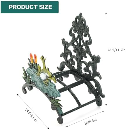 Sungmor Cast Iron Wall Mounted Garden Hose Holder - Hand-Painted Frog Rack - Image 5