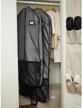 Covermates Deluxe Garment Bag Set for Closet Storage & Travel – Heavy Duty Hanging Suit & Dress Bags with ID Window, Accessory Pockets & Carrying Handles – Premium Wardrobe Protection, Grey - Image 6