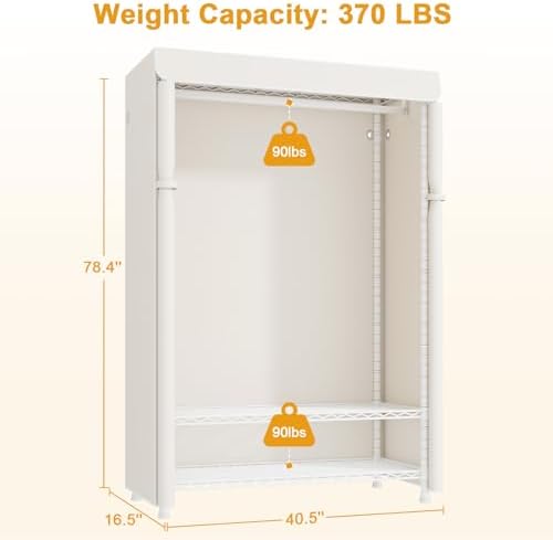 ULIFHOME H5C Plus Clothes Rack with Cover, Covered Clothing Rack Heavy Duty - Image 5
