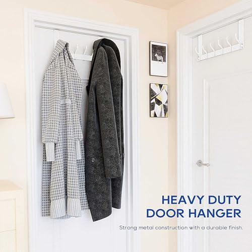 Over The Door Hooks, No Assembly Door Hanger, 2-Pack, White - Image 4