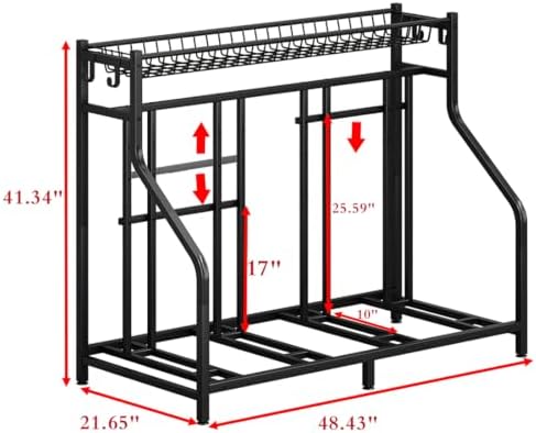 Garage Bike Rack Storage 4 bikes Stand Organizer Adjustable Holds - Image 5