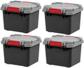 IRIS USA 4-Pack 8 Gallon Lockable Storage Trunk TrailBox, Dark Gray/Gray by IRISUSA