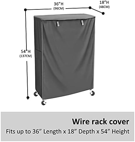 Wire Shelving Cover 36" x 18" x 54", 600D Storage Rack Cover - Image 3