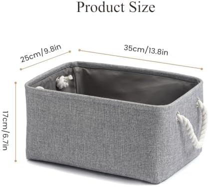 13.8x9.8x6.7 Inch Fabric Small Storage Bins with Handles 6 Pack - Image 4
