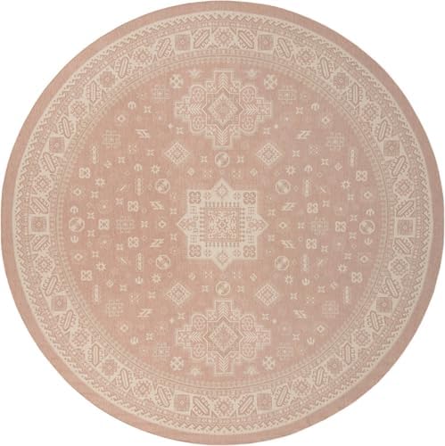 Rugs.com - Outdoor Aztec Rug – 13 Ft Round Pink Indoor/Outdoor Rug – Durable for Patios, Decks, and Porches - Image 3