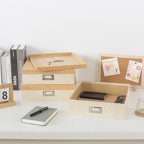 Soul & Lane - Geometric Check Scrapbook Storage Boxes with Lids, Set of 3 - Image 5