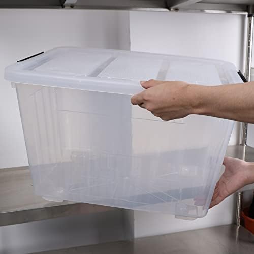 70 Quart Plastic Storage Bins with Wheels, Clear Large Plastic Boxes with Lids, 4 Packs - Image 6
